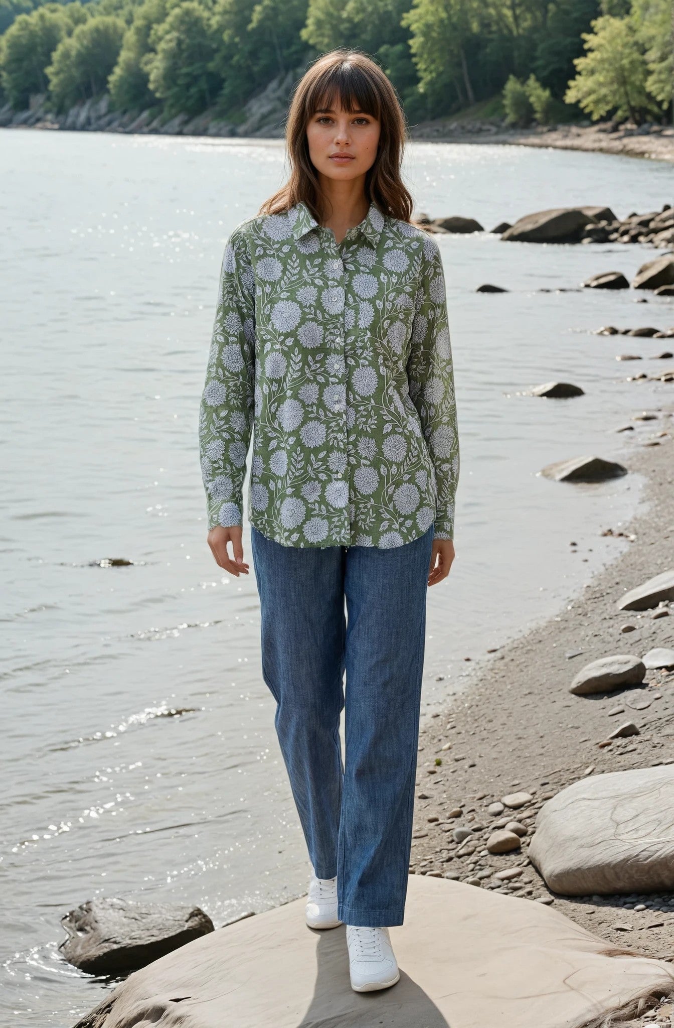 Good Boyfriend Shirt - Hydrangea Beauty Celery