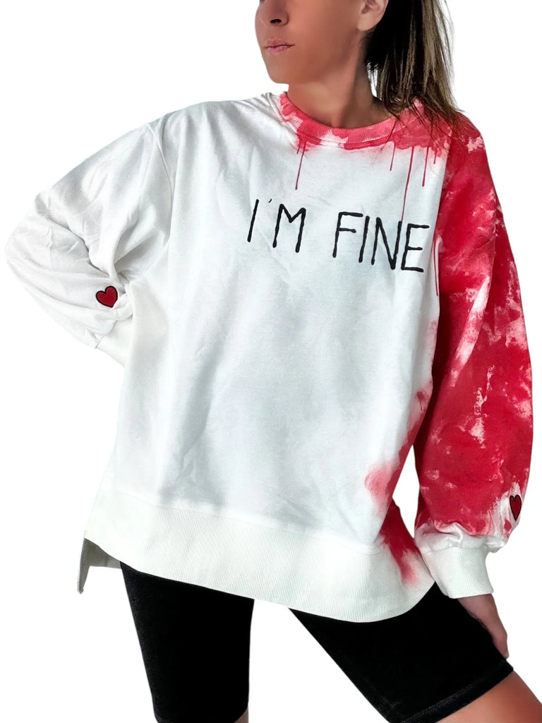 'I'm Totally Fine' Painted Crewneck by Wren + Glory Wren + Glory