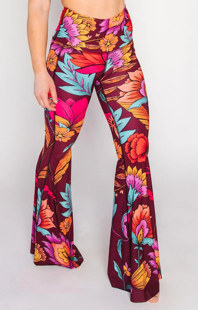 Indie Flow Printed Bell Bottoms by Yoga Democracy Yoga Democracy
