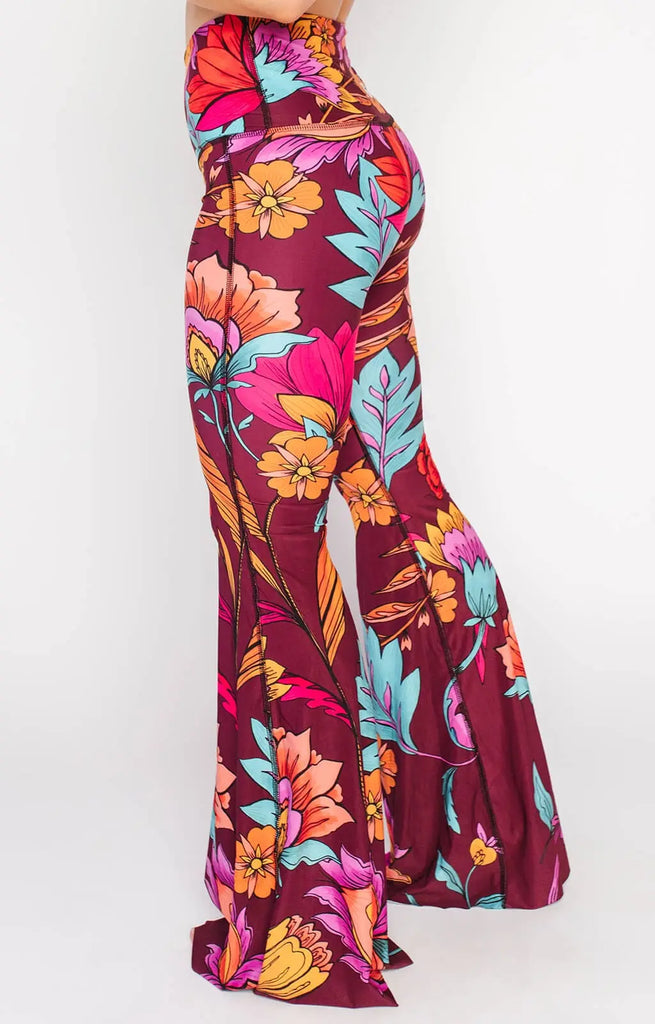 Indie Flow Printed Bell Bottoms by Yoga Democracy Yoga Democracy