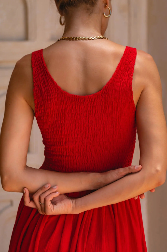 Indira Smocked Midi Dress by Bali Lane Bali Lane