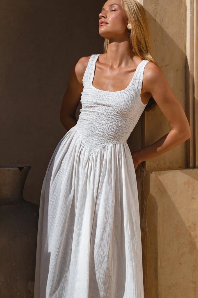 Indira Smocked Midi Dress by Bali Lane Bali Lane