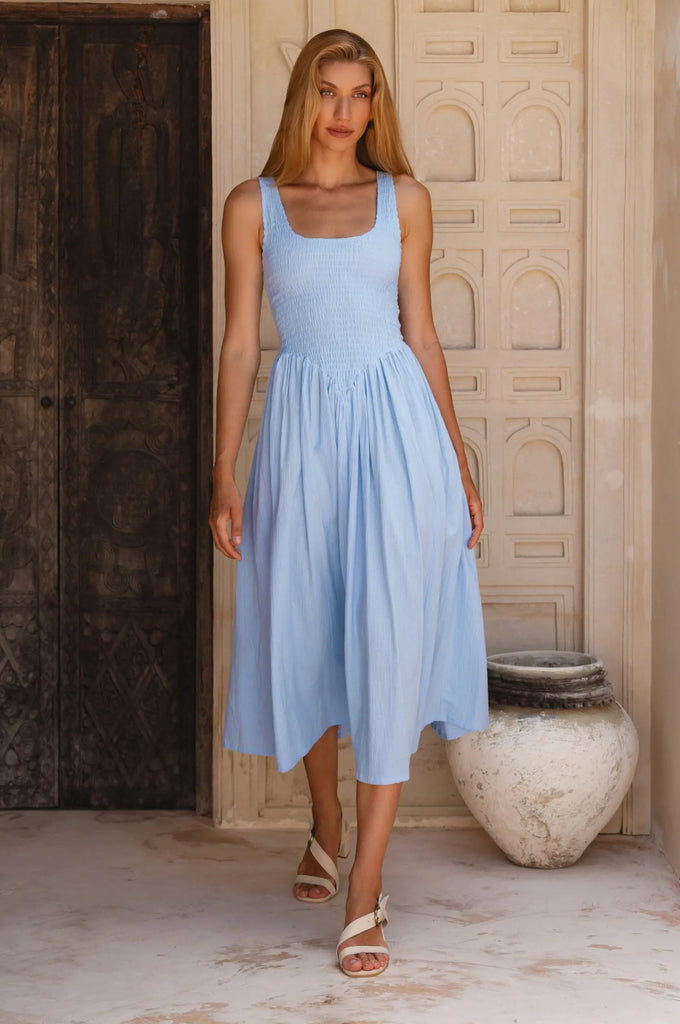 Indira Smocked Midi Dress by Bali Lane Bali Lane