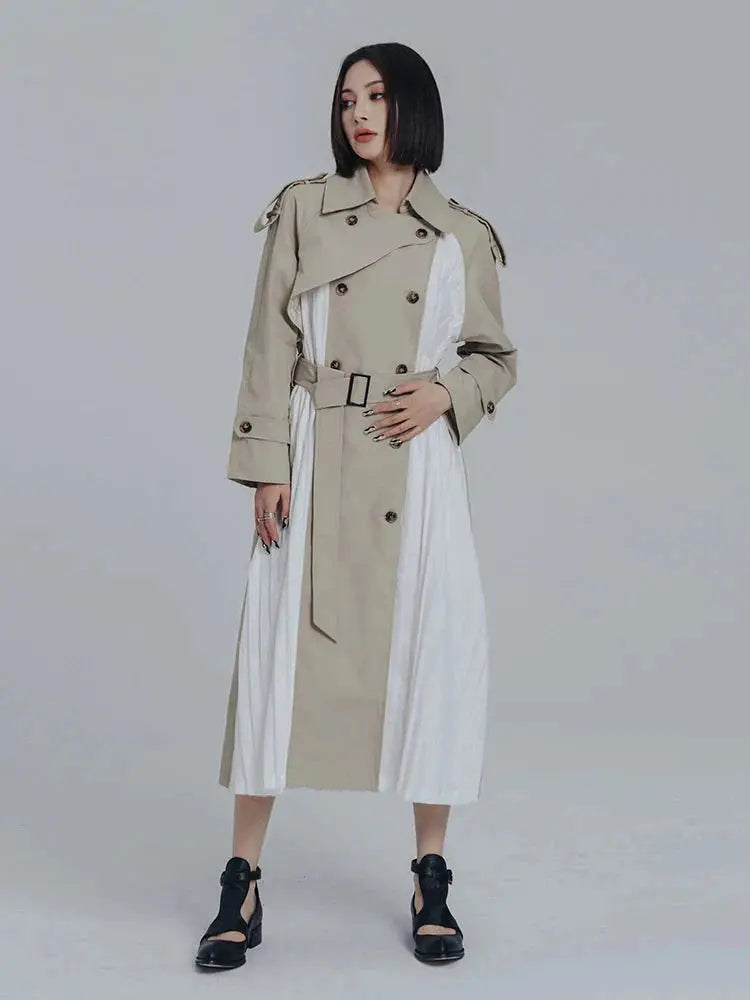 Inspectah Pleated Trench Coat by Marigold Shadows Marigold Shadows