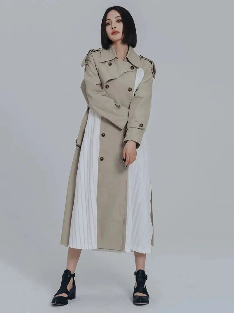 Inspectah Pleated Trench Coat by Marigold Shadows Marigold Shadows