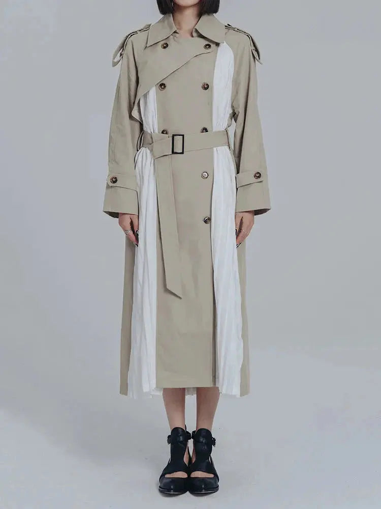 Inspectah Pleated Trench Coat by Marigold Shadows Marigold Shadows