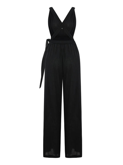 Wrap Your Way Jumpsuit - Black