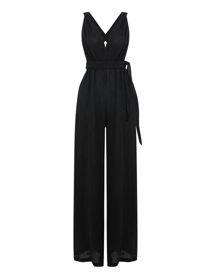 Wrap Your Way Jumpsuit - Black