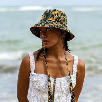 JASMINE Chinoiserie Batik Hat in Brown and Black