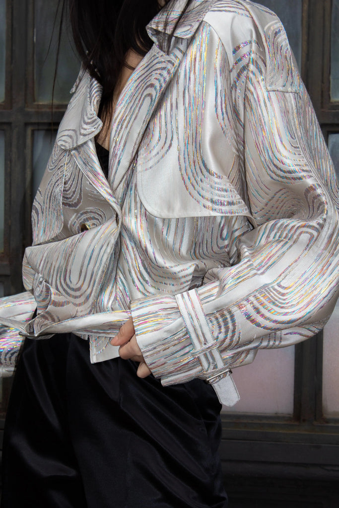 Jacqueline Bomber Jacket in Beige by Le Réussi® Le Réussi®