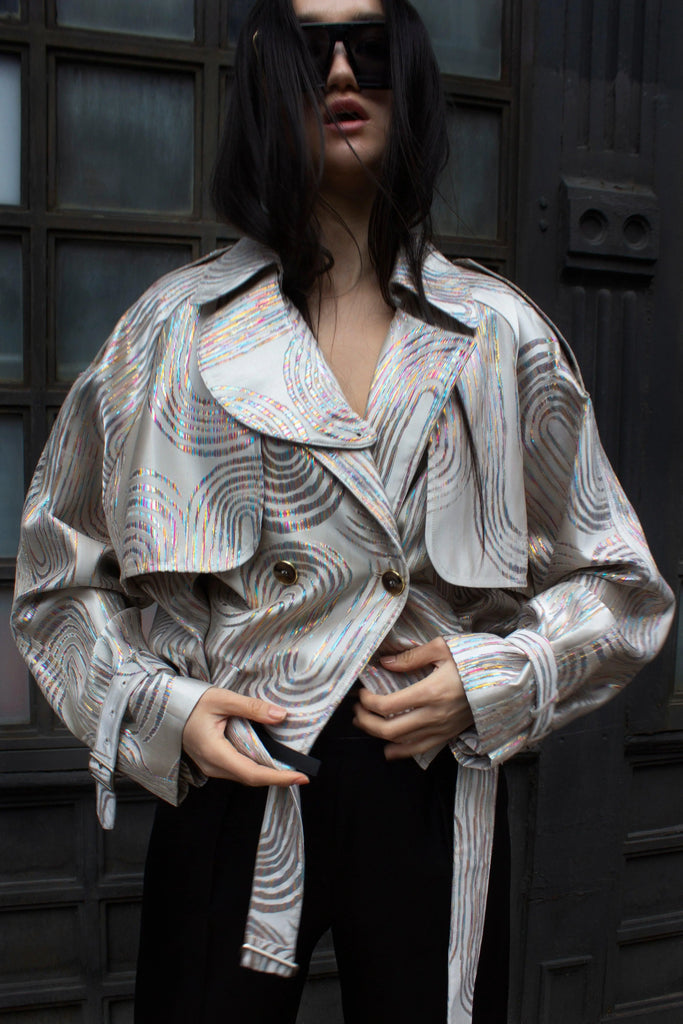 Jacqueline Bomber Jacket in Beige by Le Réussi® Le Réussi®