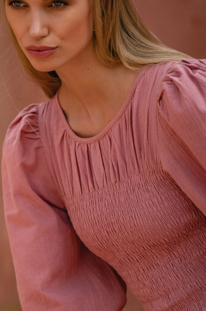 Jaffa Smocked Linen Top by Bali Lane Bali Lane