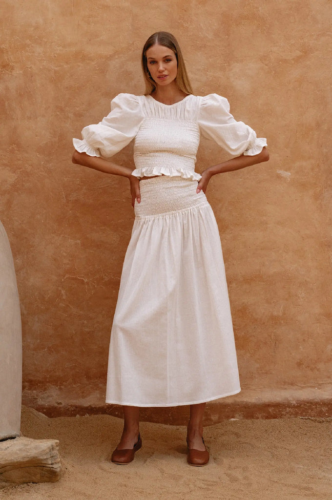 Jaffa Smocked Linen Top by Bali Lane Bali Lane