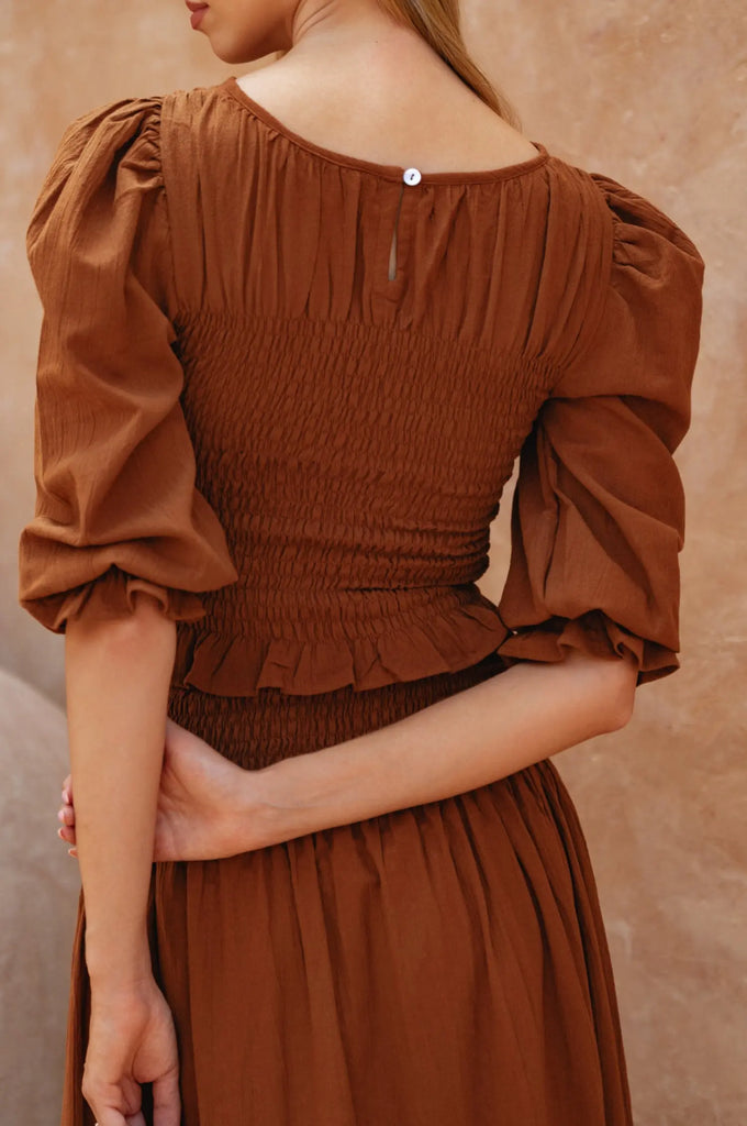 Jaffa Smocked Linen Top by Bali Lane Bali Lane