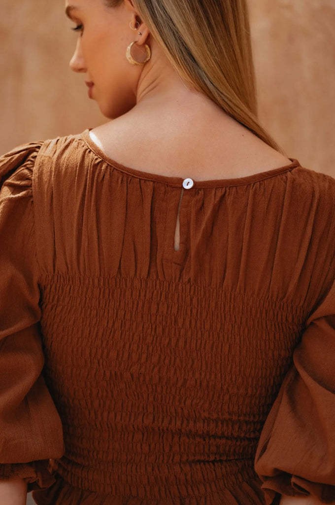 Jaffa Smocked Linen Top by Bali Lane Bali Lane