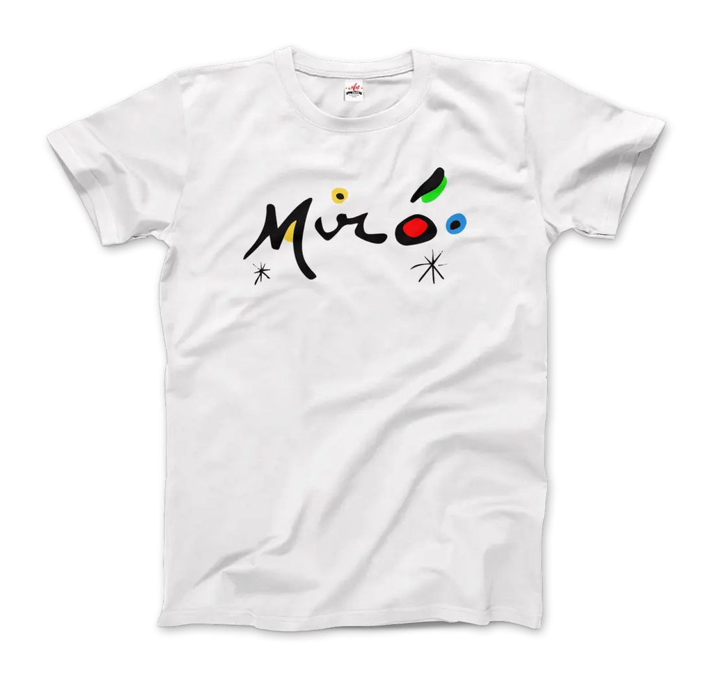 Joan Miro Colorful Signature Artwork T-Shirt by Art-O-Rama Shop ART-O-RAMA-SHOP