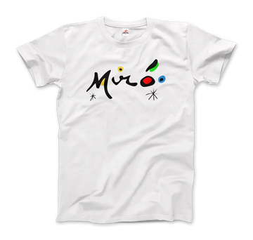 Joan Miro Colorful Signature Artwork T-Shirt by Art-O-Rama Shop ART-O-RAMA-SHOP