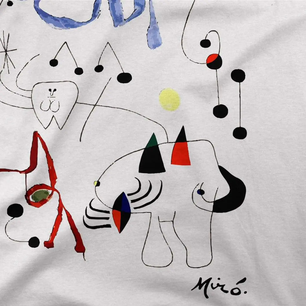 Joan Miro Woman Dreaming of Escape 1945 Artwork T-Shirt by Art-O-Rama Shop ART-O-RAMA-SHOP