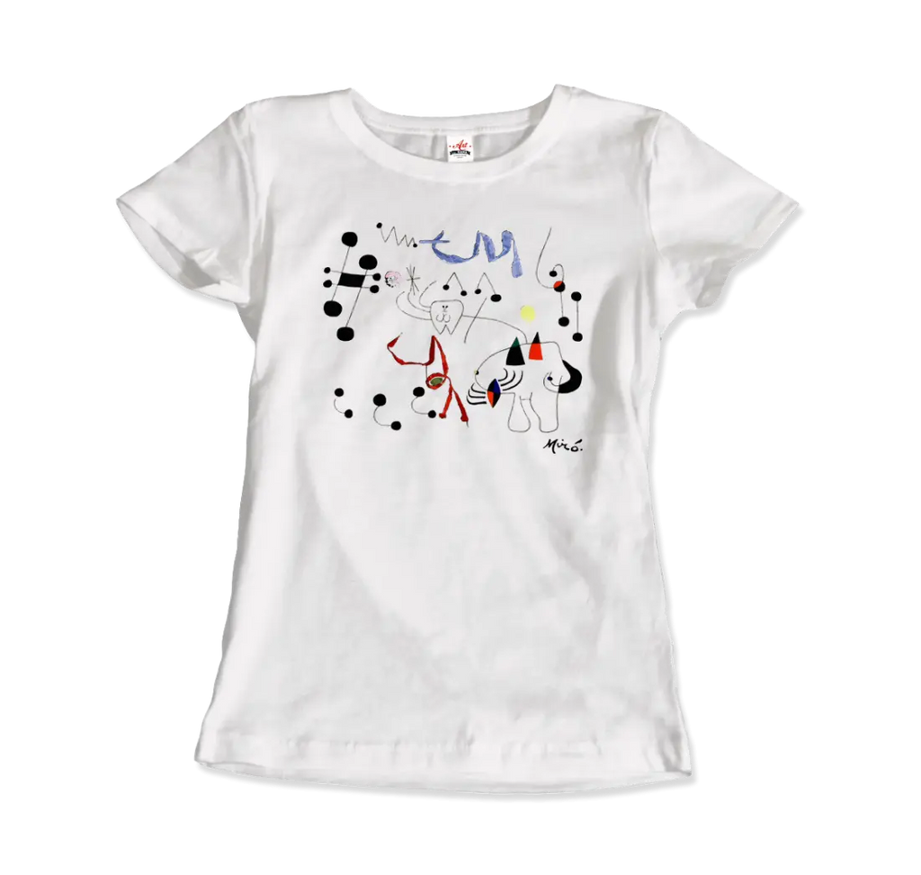 Joan Miro Woman Dreaming of Escape 1945 Artwork T-Shirt by Art-O-Rama Shop ART-O-RAMA-SHOP