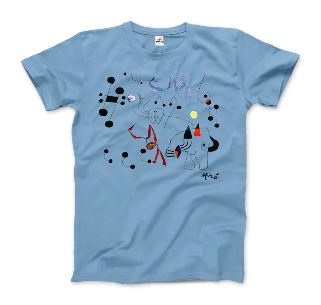 Joan Miro Woman Dreaming of Escape 1945 Artwork T-Shirt by Art-O-Rama Shop ART-O-RAMA-SHOP