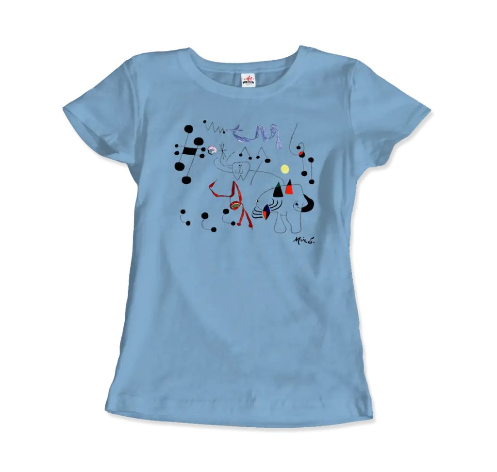 Joan Miro Woman Dreaming of Escape 1945 Artwork T-Shirt by Art-O-Rama Shop ART-O-RAMA-SHOP