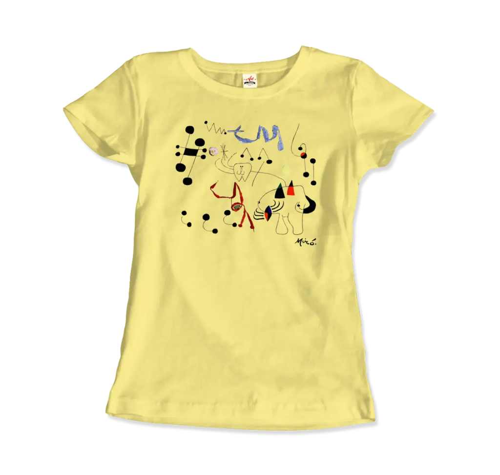 Joan Miro Woman Dreaming of Escape 1945 Artwork T-Shirt by Art-O-Rama Shop ART-O-RAMA-SHOP