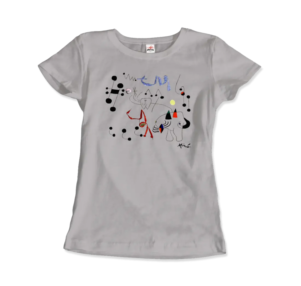 Joan Miro Woman Dreaming of Escape 1945 Artwork T-Shirt by Art-O-Rama Shop ART-O-RAMA-SHOP