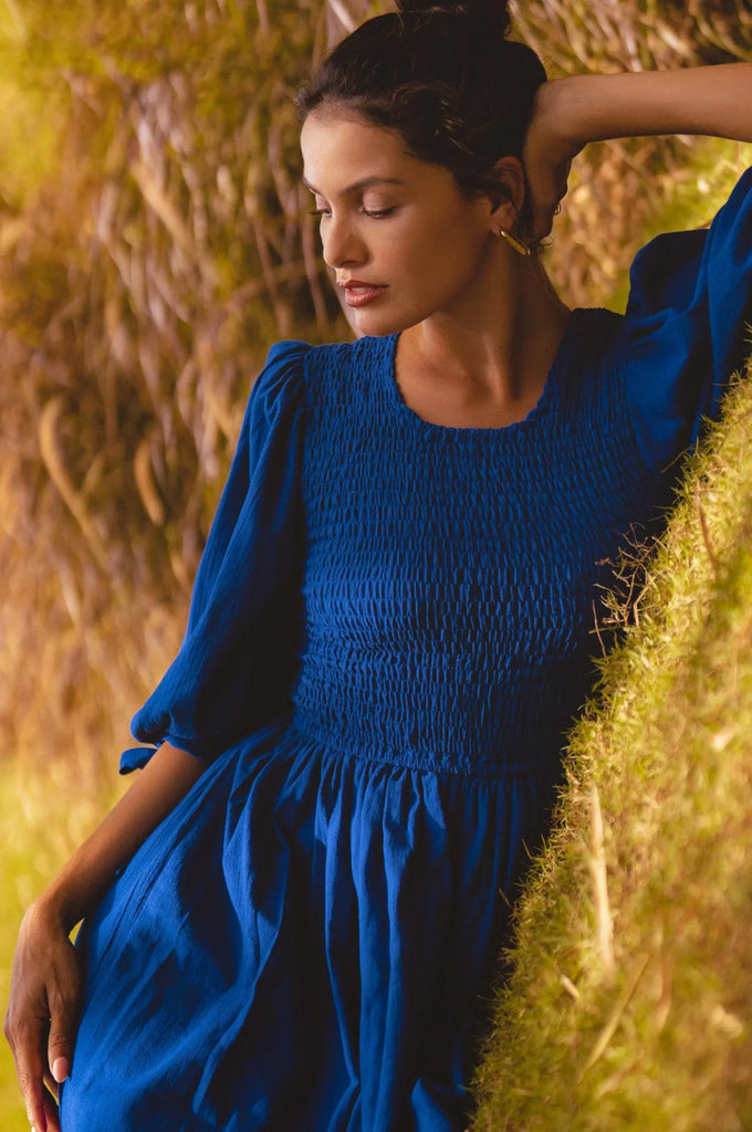 Jolie Puff Sleeve Linen Mini Dress by Bali ELF Bali ELF