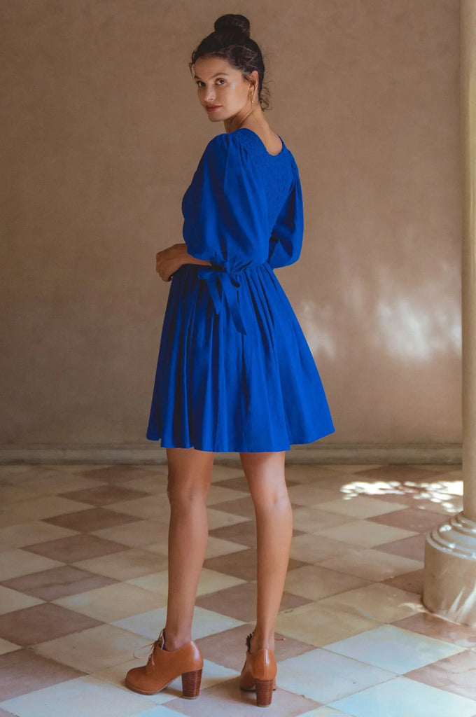 Jolie Puff Sleeve Linen Mini Dress by Bali ELF Bali ELF