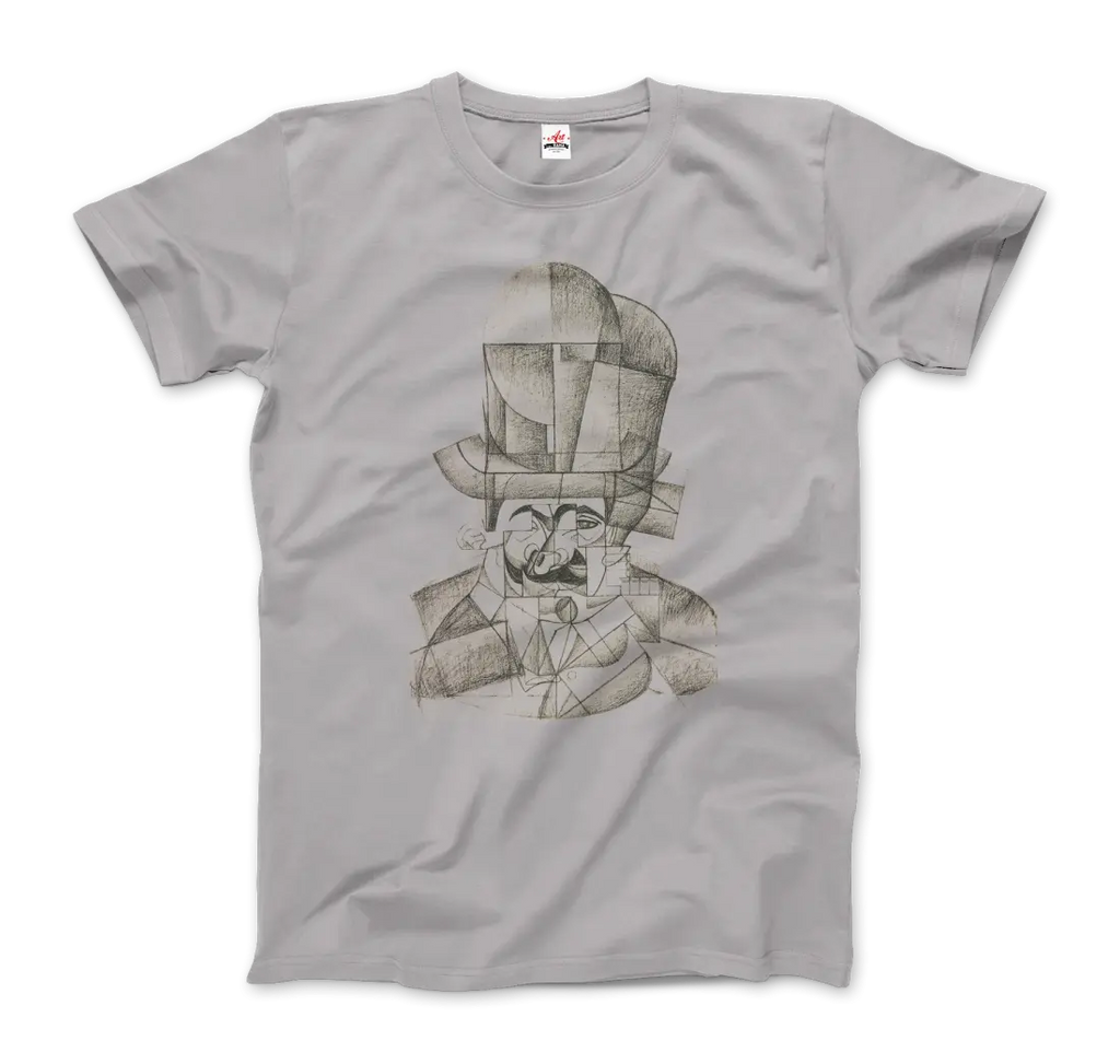 Juan Gris Man with Opera Hat 1912 Artwork T-Shirt by Art-O-Rama Shop ART-O-RAMA-SHOP