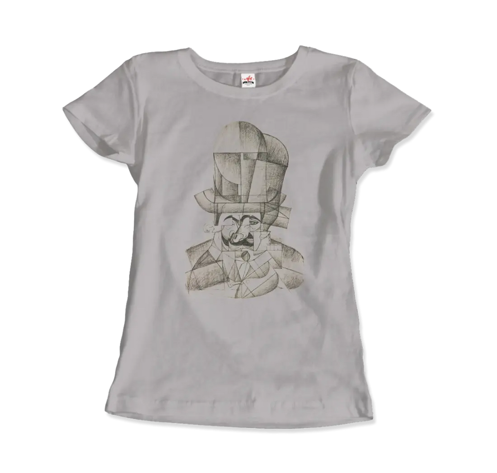 Juan Gris Man with Opera Hat 1912 Artwork T-Shirt by Art-O-Rama Shop ART-O-RAMA-SHOP