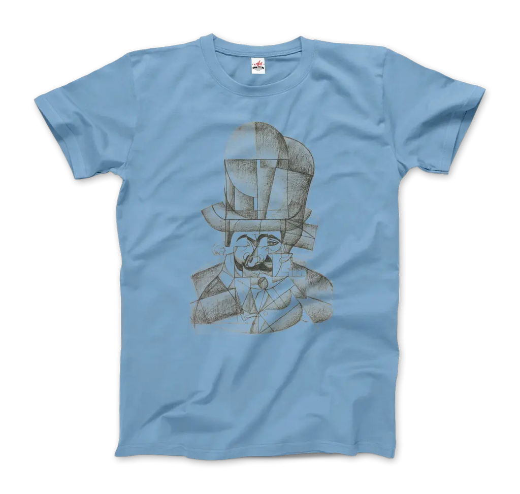 Juan Gris Man with Opera Hat 1912 Artwork T-Shirt by Art-O-Rama Shop ART-O-RAMA-SHOP