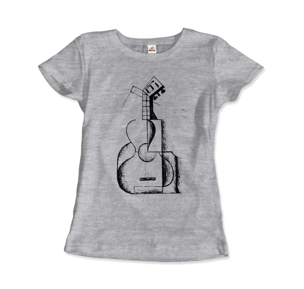 Juan Gris The Guitar 1912 Artwork T-Shirt by Art-O-Rama Shop ART-O-RAMA-SHOP