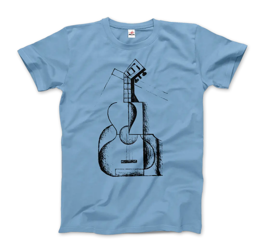 Juan Gris The Guitar 1912 Artwork T-Shirt by Art-O-Rama Shop ART-O-RAMA-SHOP
