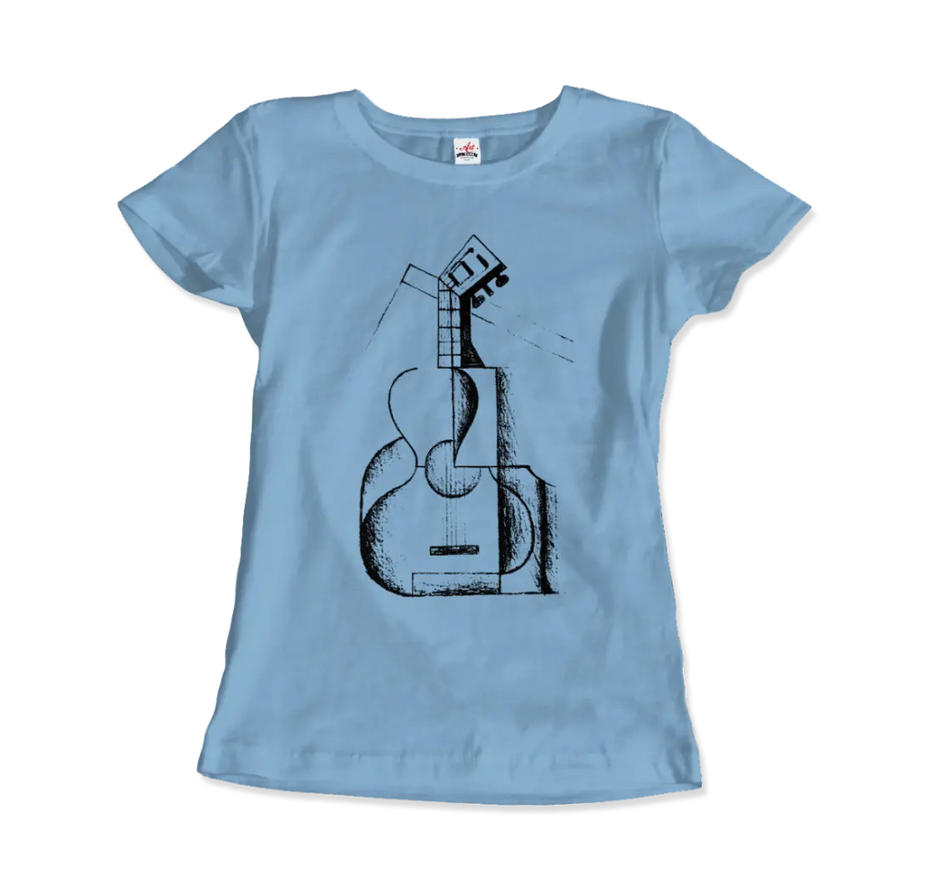 Juan Gris The Guitar 1912 Artwork T-Shirt by Art-O-Rama Shop ART-O-RAMA-SHOP