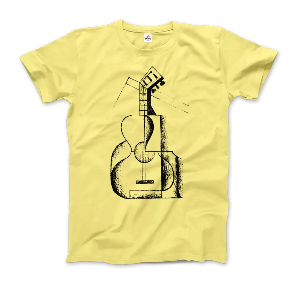 Juan Gris The Guitar 1912 Artwork T-Shirt by Art-O-Rama Shop ART-O-RAMA-SHOP