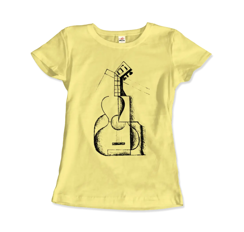 Juan Gris The Guitar 1912 Artwork T-Shirt by Art-O-Rama Shop ART-O-RAMA-SHOP