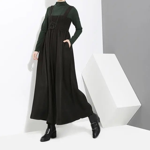 Jucee Wide Leg Overalls - Black by Marigold Shadows Marigold Shadows