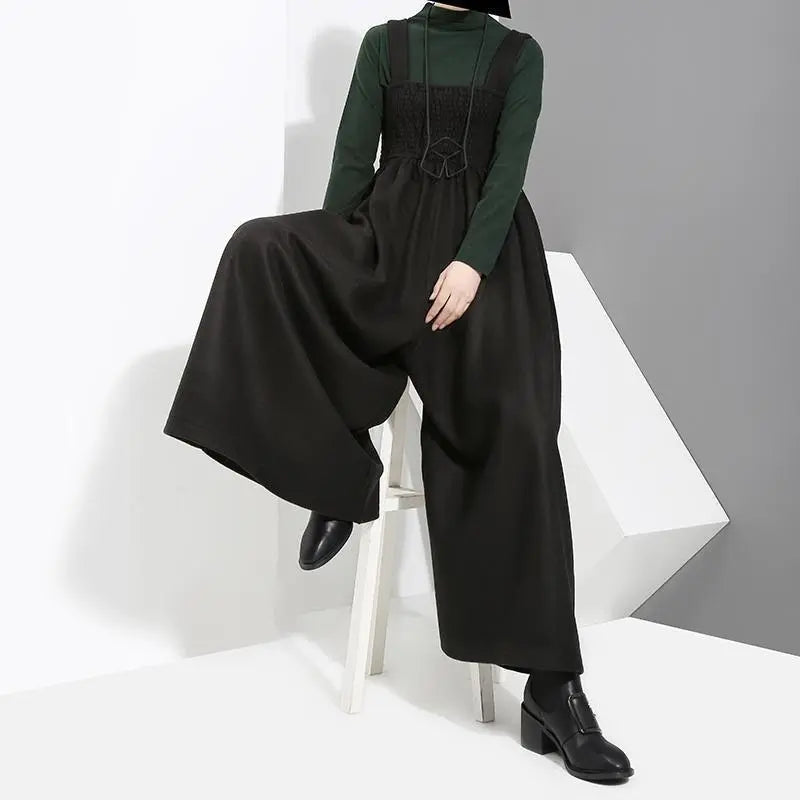 Jucee Wide Leg Overalls - Black by Marigold Shadows Marigold Shadows