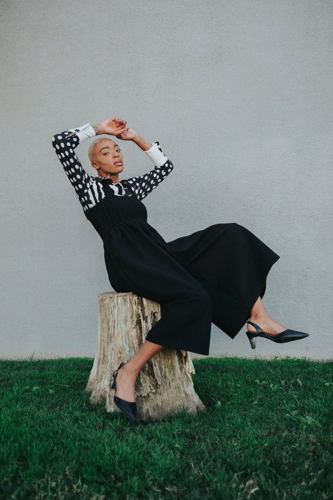 Jucee Wide Leg Overalls - Black by Marigold Shadows Marigold Shadows