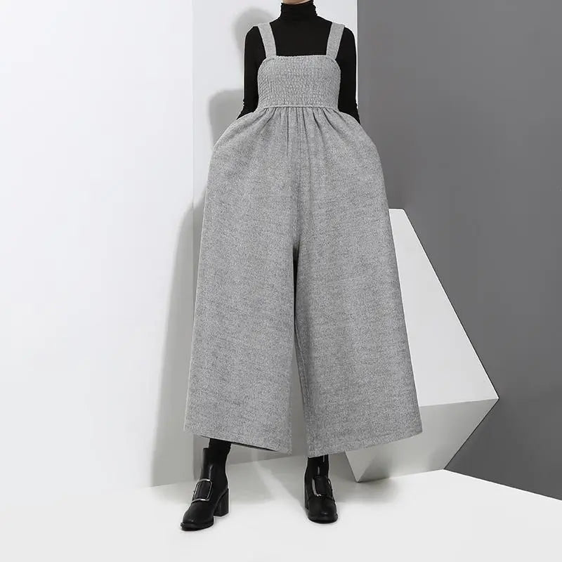Jucee Wide Leg Overalls - Gray by Marigold Shadows Marigold Shadows