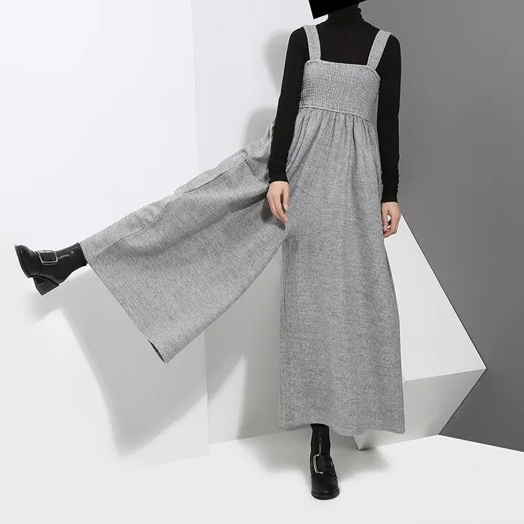 Jucee Wide Leg Overalls - Gray by Marigold Shadows Marigold Shadows