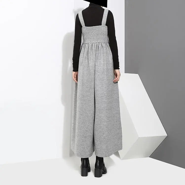 Jucee Wide Leg Overalls - Gray by Marigold Shadows Marigold Shadows