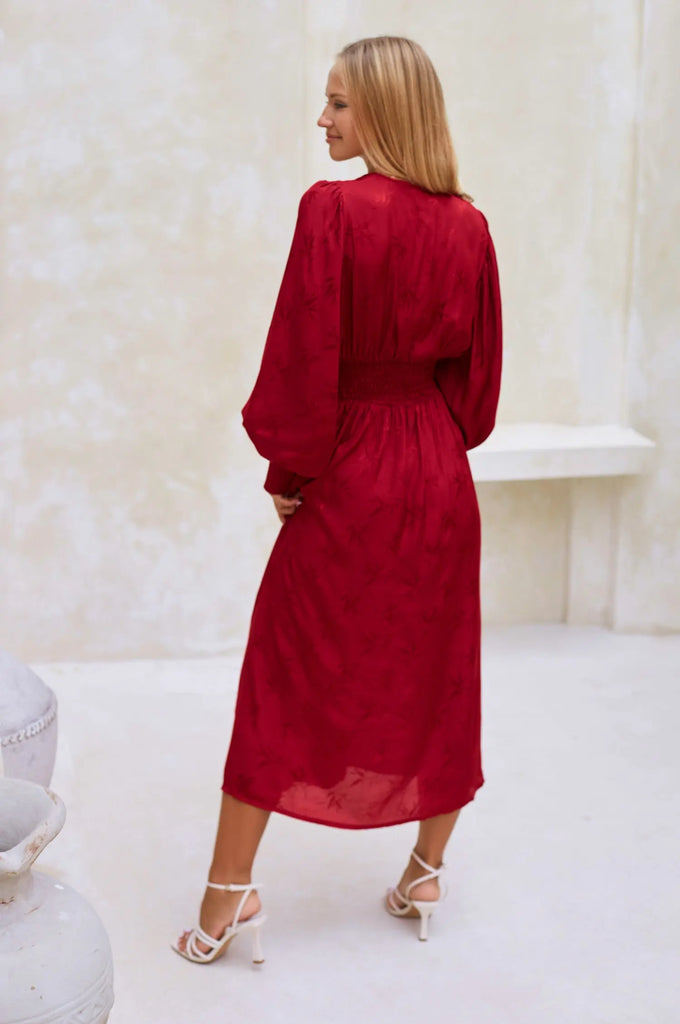 Juliette Pearl Buttons Midi Dress by Bali ELF - Ladiesse