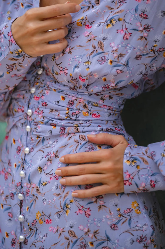 Juliette Pearl Buttons Midi Dress by Bali ELF - Ladiesse