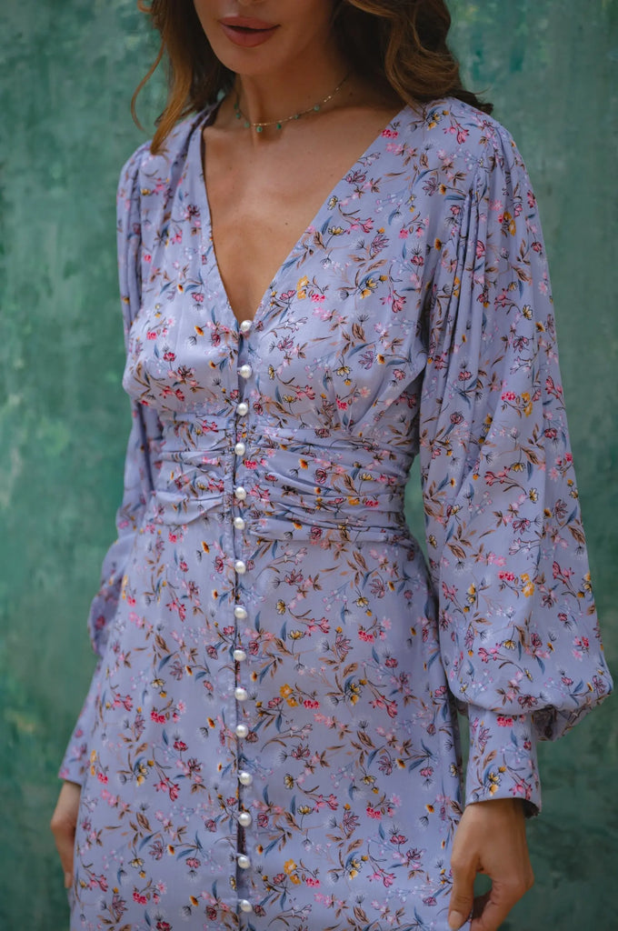 Juliette Pearl Buttons Midi Dress by Bali ELF Bali ELF