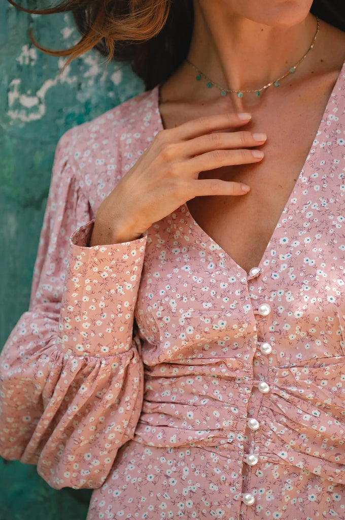 Juliette Pearl Buttons Midi Dress by Bali ELF Bali ELF