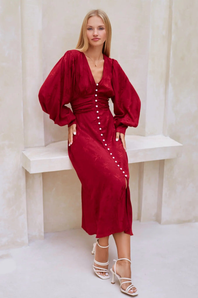 Juliette Pearl Buttons Midi Dress by Bali ELF Bali ELF