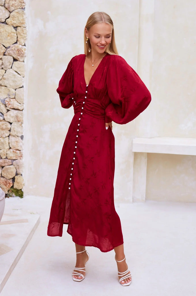 Juliette Pearl Buttons Midi Dress by Bali ELF Bali ELF
