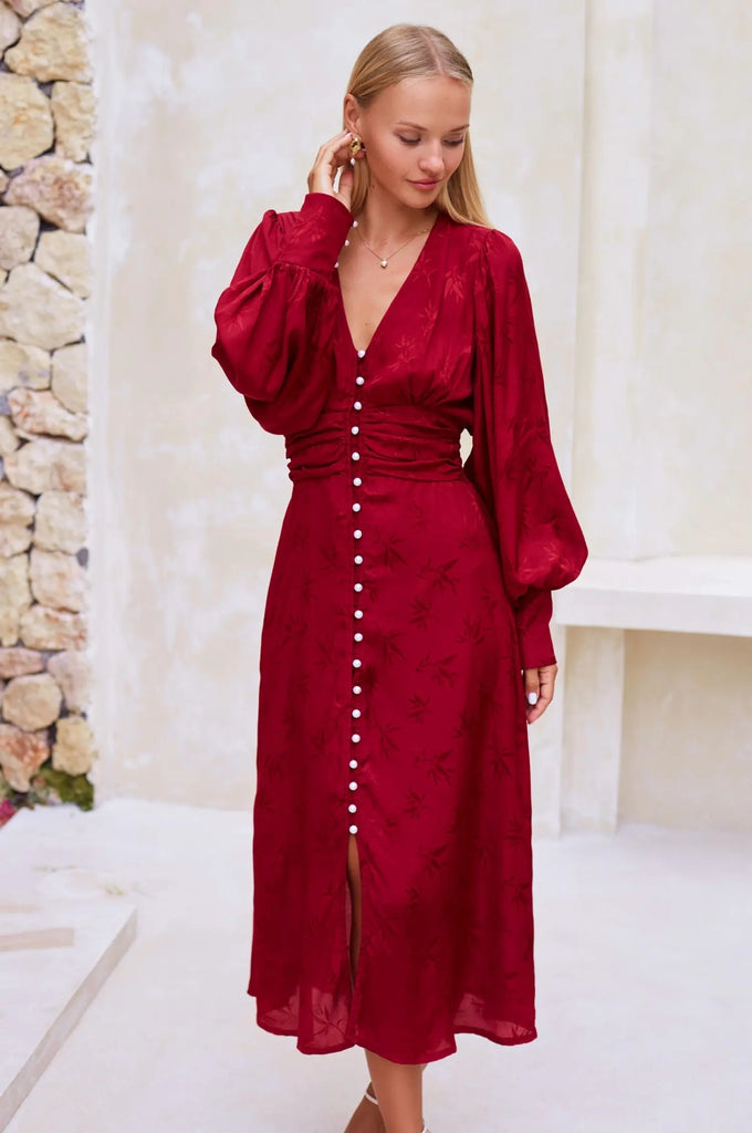 Juliette Pearl Buttons Midi Dress by Bali ELF Bali ELF